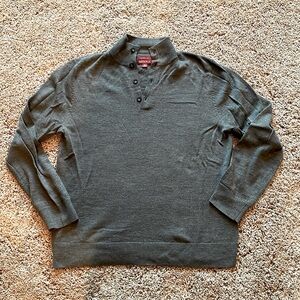 Gently worn gray Merona half button up sweater size medium